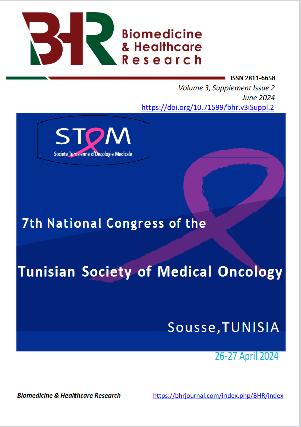 Abstract report of the 7th Congress of the Tunisian Society of Medical Oncology,  Sousse, Tunisia, 26-27 April 2024